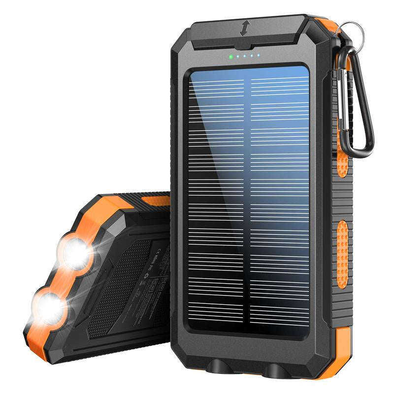 10000Mah Solar Charging Power Bank for Summer Fall Gift, Dual USB Output Port Multicharger Power Bank with Flashlight, Portable Wireless Car Charger, Solar Power Bank Charger for Iphone, Smartphone Charging Accessories, Stocking Fillers