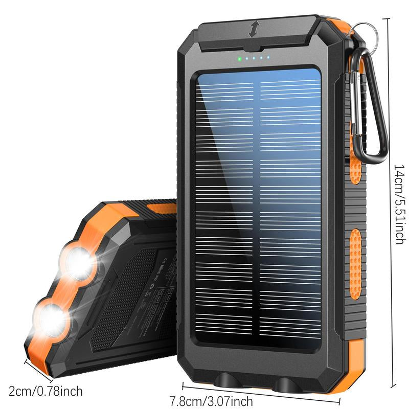 10000Mah Solar Charging Power Bank for Summer Fall Gift, Dual USB Output Port Multicharger Power Bank with Flashlight, Portable Wireless Car Charger, Solar Power Bank Charger for Iphone, Smartphone Charging Accessories, Stocking Fillers